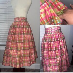 Plaid Pink and Green Women's NY & CO. Skirt-Size 12-New